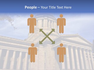 Neo Classical Style Legislative Building On A Late Afternoon In Early Spring PowerPoint Template