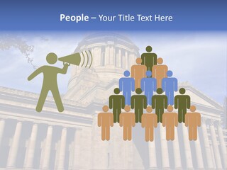 Neo Classical Style Legislative Building On A Late Afternoon In Early Spring PowerPoint Template