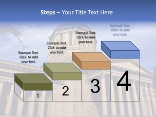 Neo Classical Style Legislative Building On A Late Afternoon In Early Spring PowerPoint Template