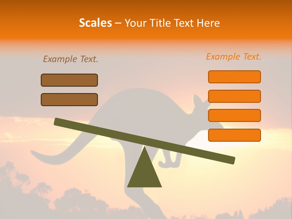 Kangaroo On The Sunset PowerPoint Template