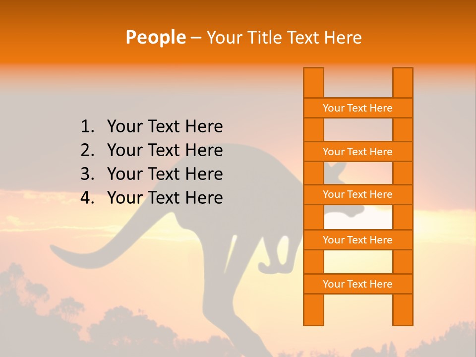 Kangaroo On The Sunset PowerPoint Template