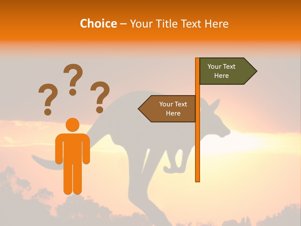 Kangaroo On The Sunset PowerPoint Template