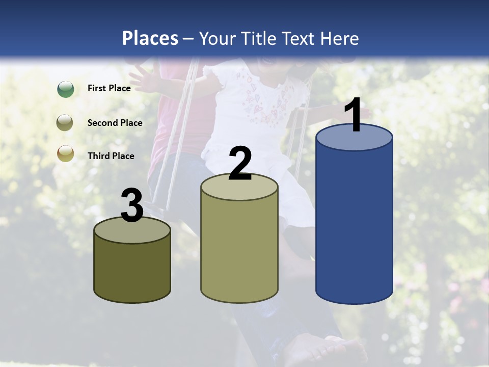 Mother And Daughter On Garden Swing PowerPoint Template