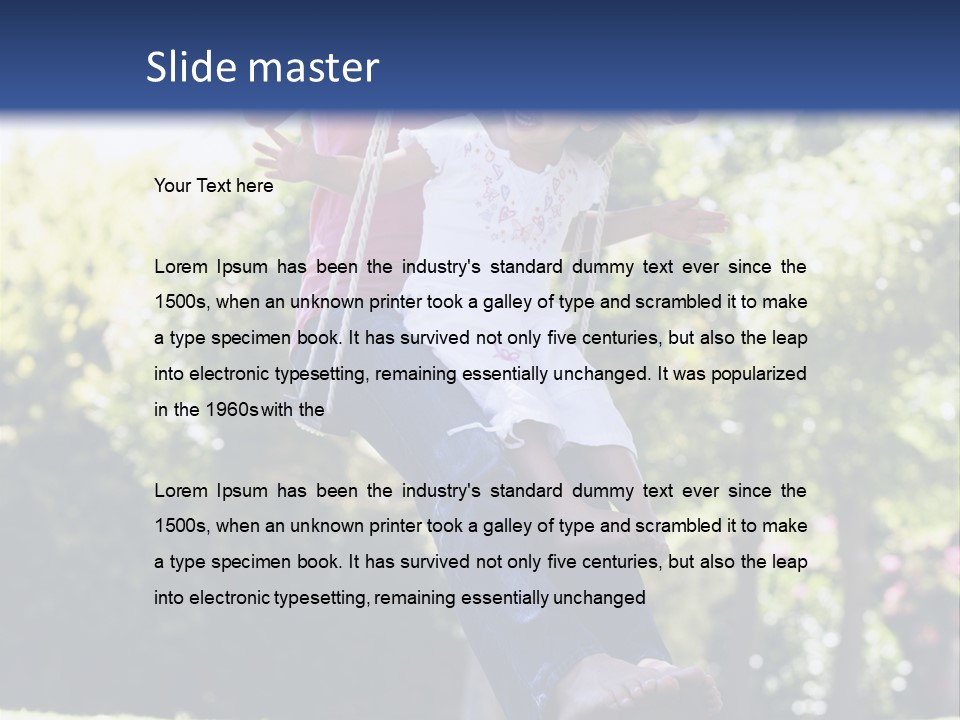 Mother And Daughter On Garden Swing PowerPoint Template