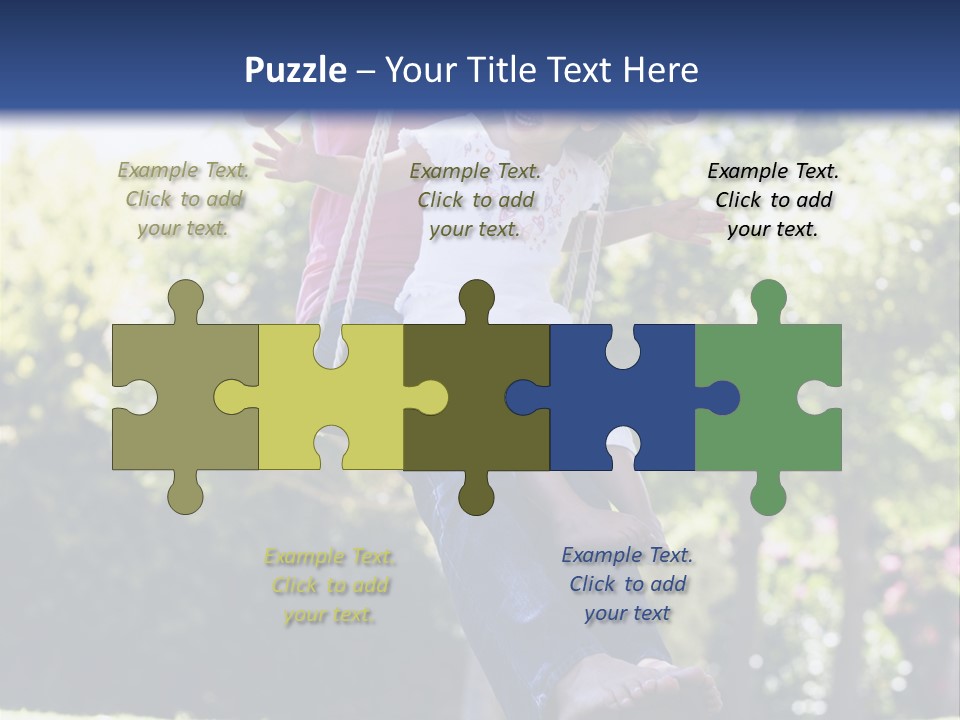 Mother And Daughter On Garden Swing PowerPoint Template