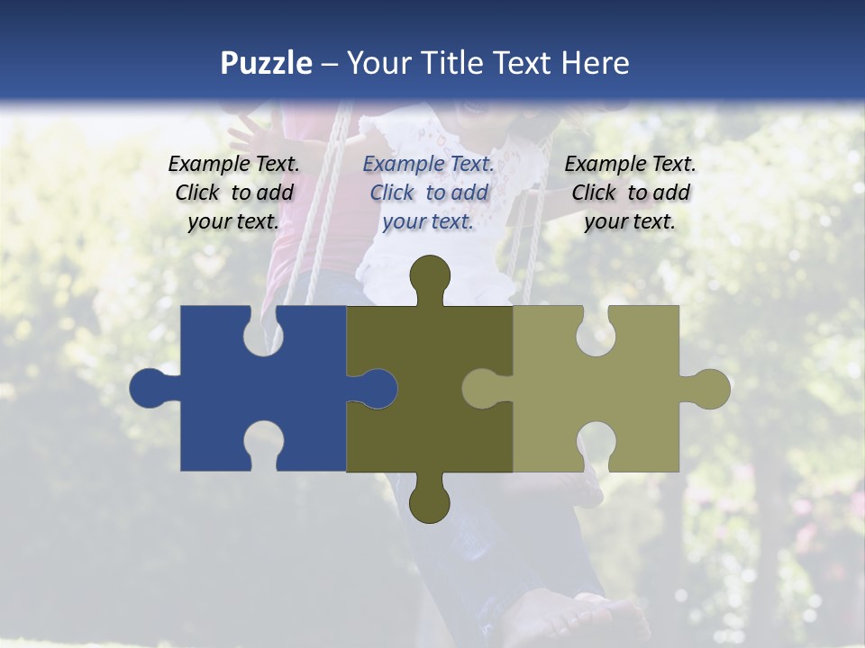 Mother And Daughter On Garden Swing PowerPoint Template