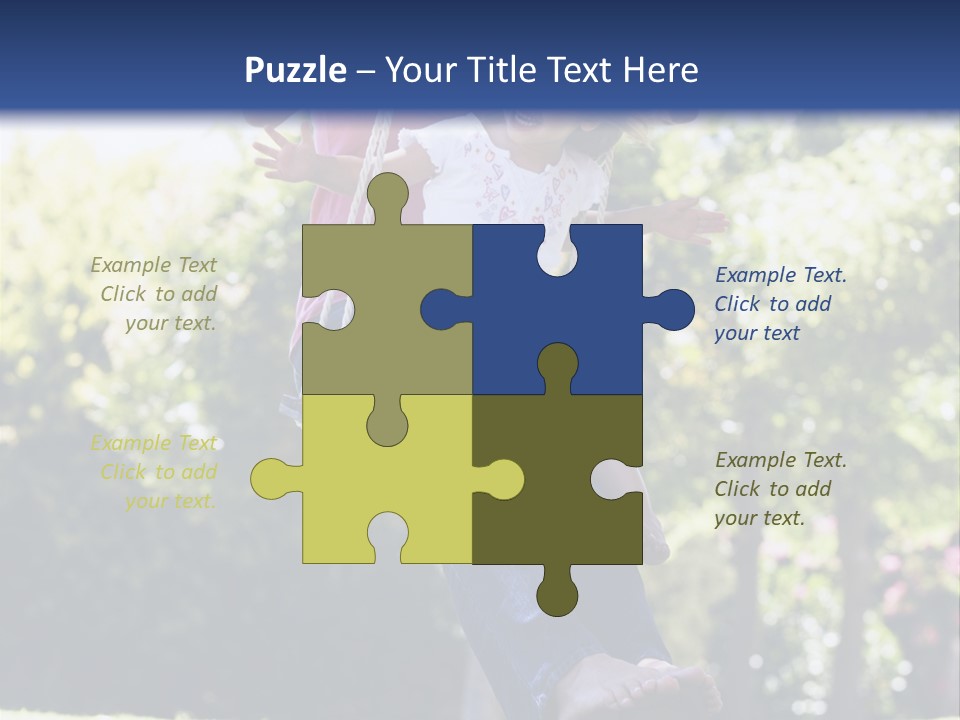 Mother And Daughter On Garden Swing PowerPoint Template