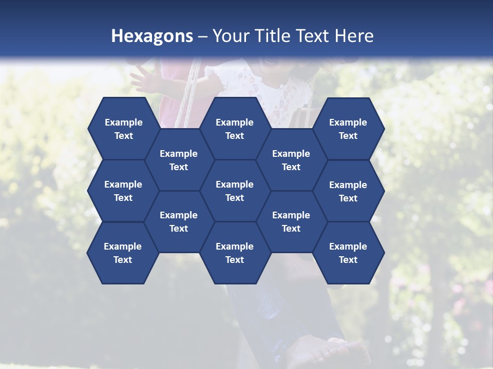 Mother And Daughter On Garden Swing PowerPoint Template