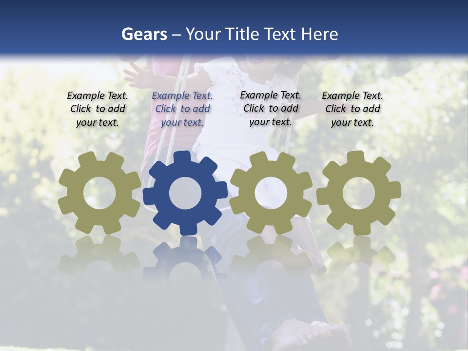 Mother And Daughter On Garden Swing PowerPoint Template