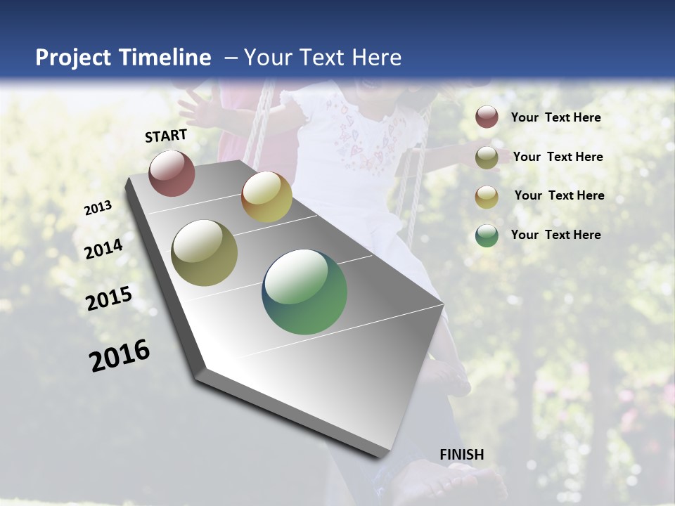 Mother And Daughter On Garden Swing PowerPoint Template
