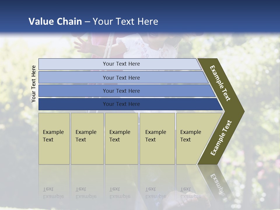 Mother And Daughter On Garden Swing PowerPoint Template