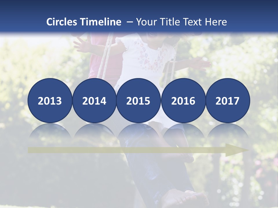 Mother And Daughter On Garden Swing PowerPoint Template