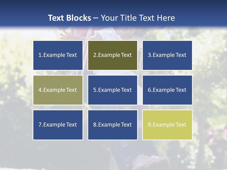 Mother And Daughter On Garden Swing PowerPoint Template