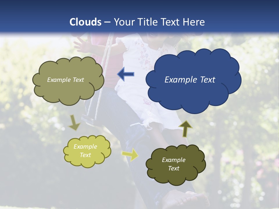 Mother And Daughter On Garden Swing PowerPoint Template