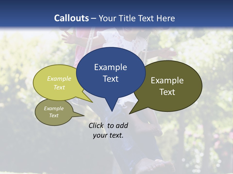 Mother And Daughter On Garden Swing PowerPoint Template