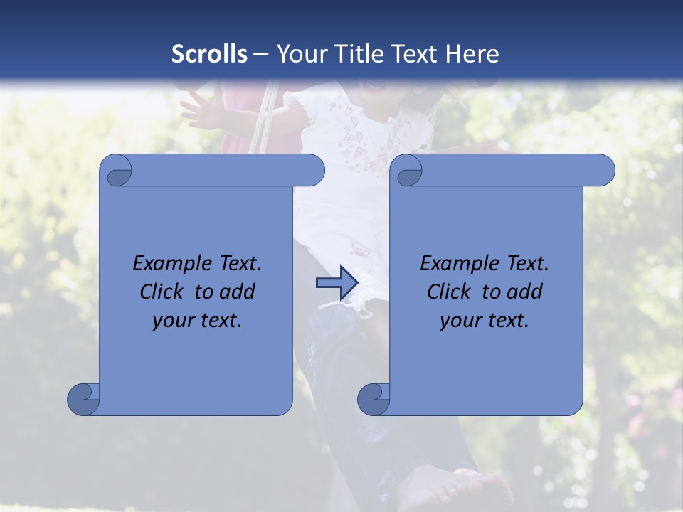 Mother And Daughter On Garden Swing PowerPoint Template