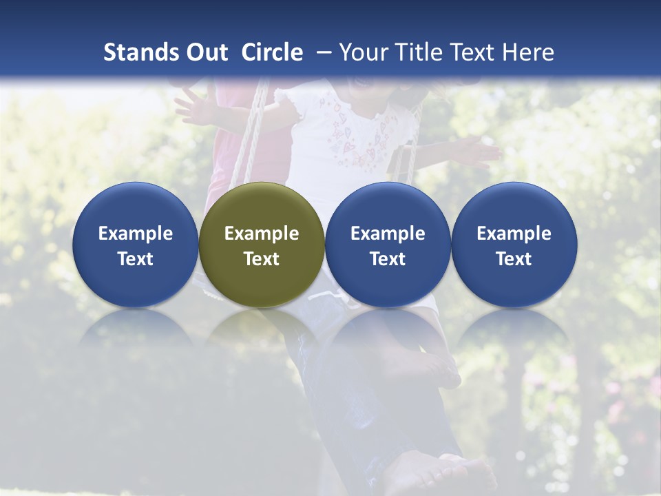 Mother And Daughter On Garden Swing PowerPoint Template