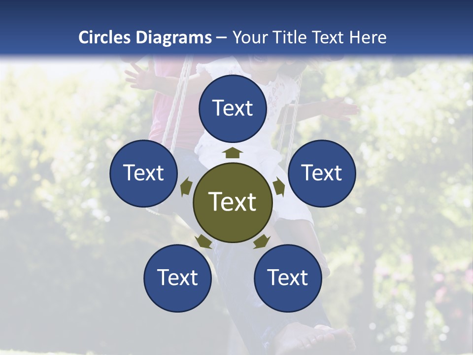 Mother And Daughter On Garden Swing PowerPoint Template