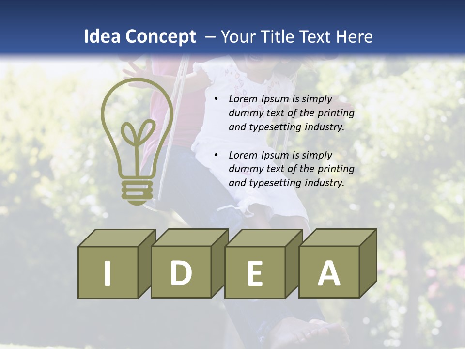 Mother And Daughter On Garden Swing PowerPoint Template