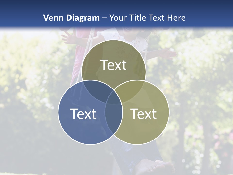 Mother And Daughter On Garden Swing PowerPoint Template