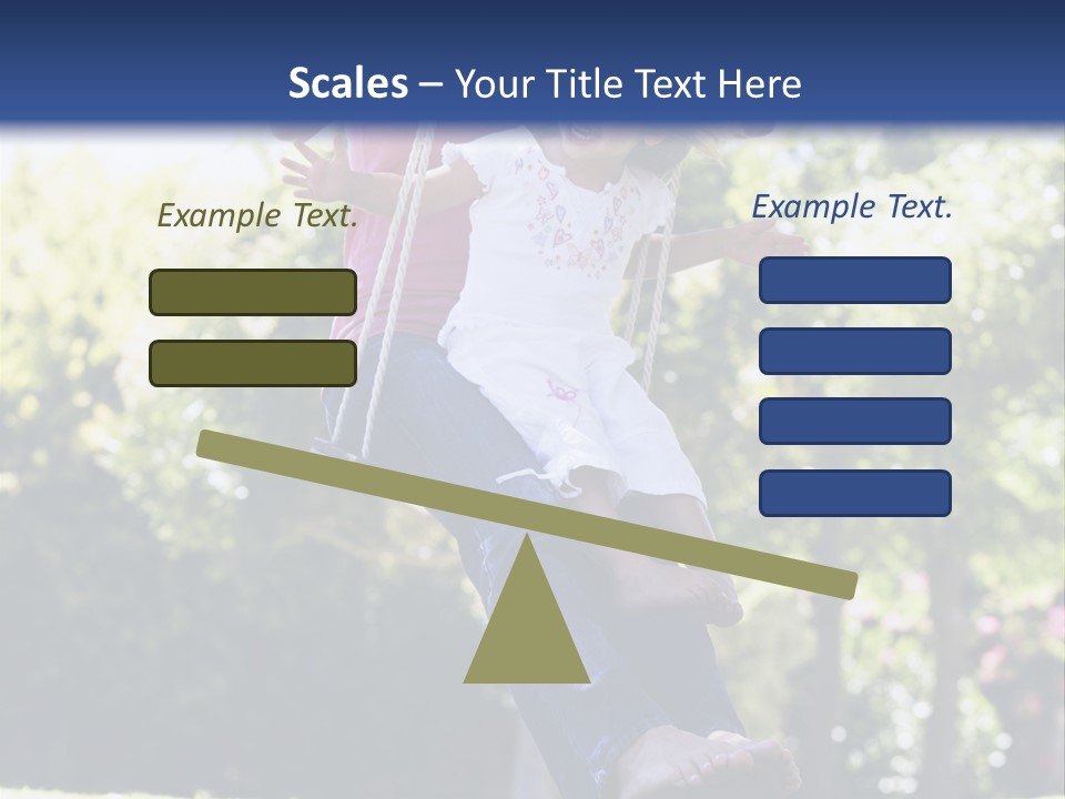 Mother And Daughter On Garden Swing PowerPoint Template