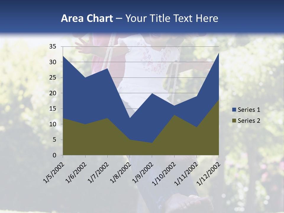 Mother And Daughter On Garden Swing PowerPoint Template