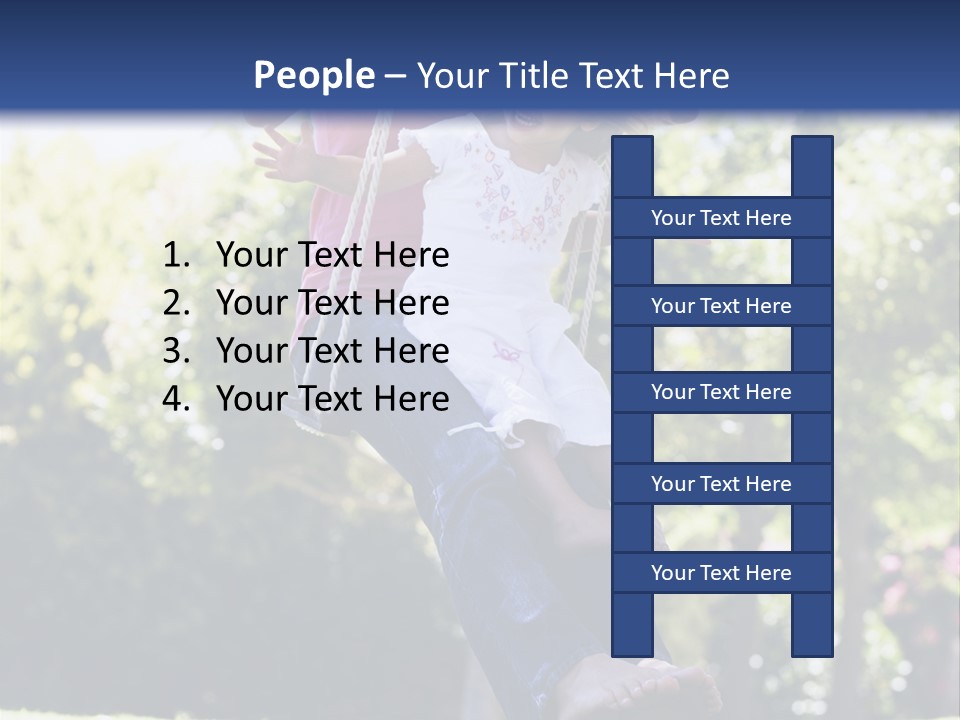 Mother And Daughter On Garden Swing PowerPoint Template