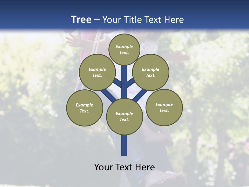 Mother And Daughter On Garden Swing PowerPoint Template