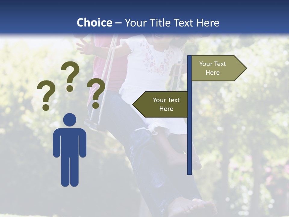 Mother And Daughter On Garden Swing PowerPoint Template