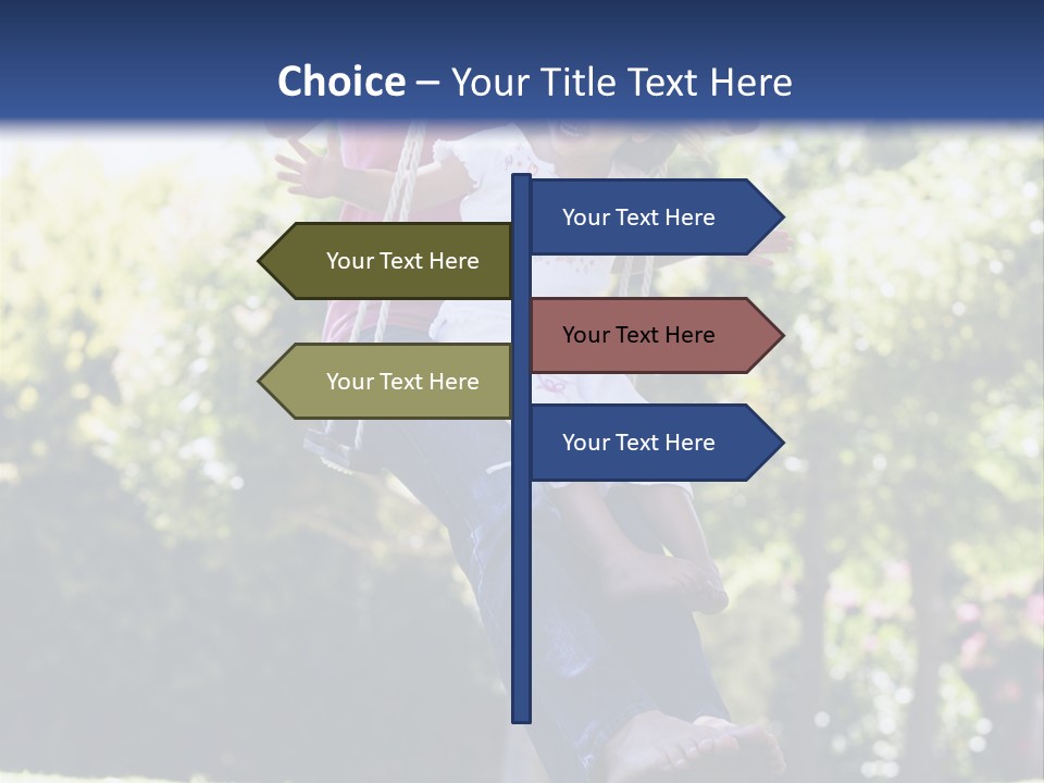 Mother And Daughter On Garden Swing PowerPoint Template