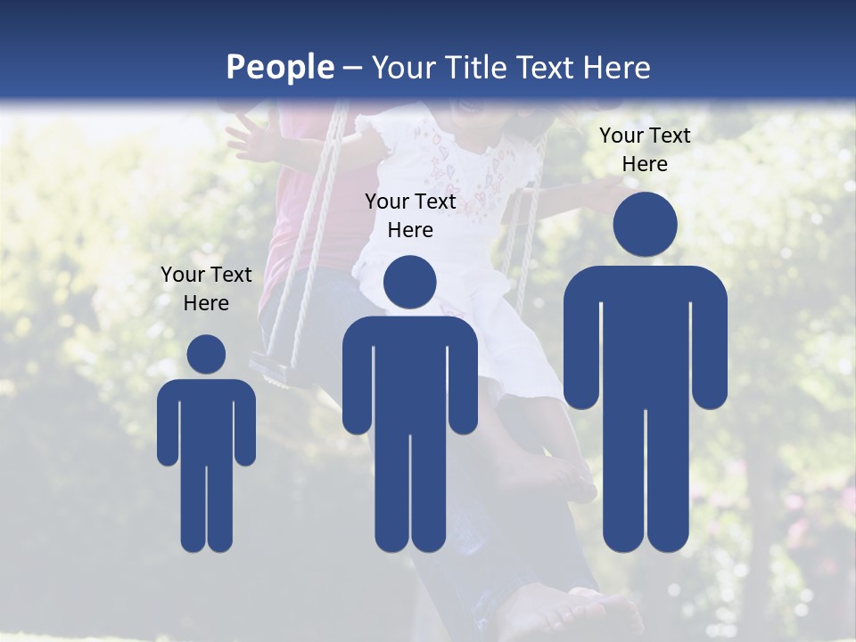 Mother And Daughter On Garden Swing PowerPoint Template