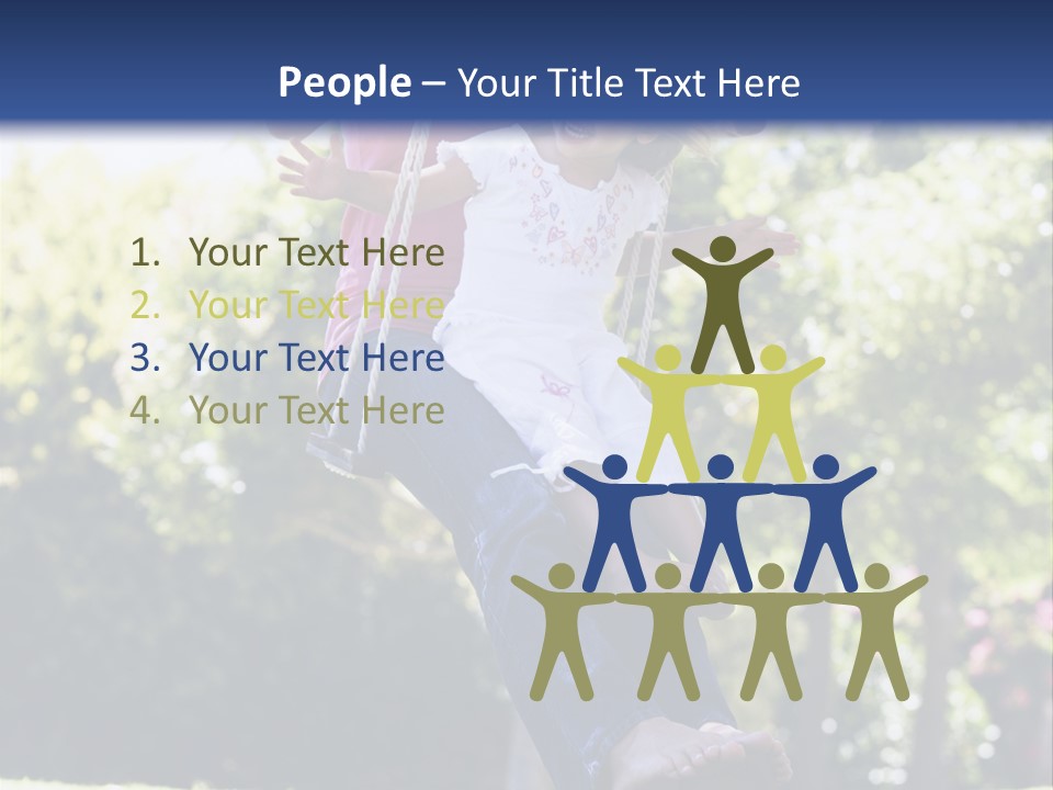 Mother And Daughter On Garden Swing PowerPoint Template