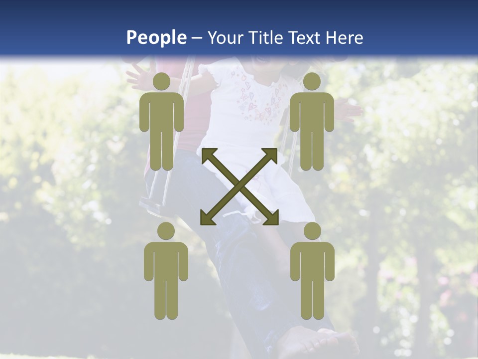 Mother And Daughter On Garden Swing PowerPoint Template