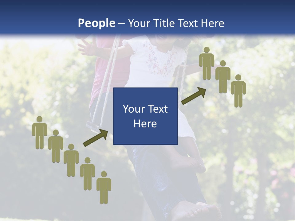 Mother And Daughter On Garden Swing PowerPoint Template