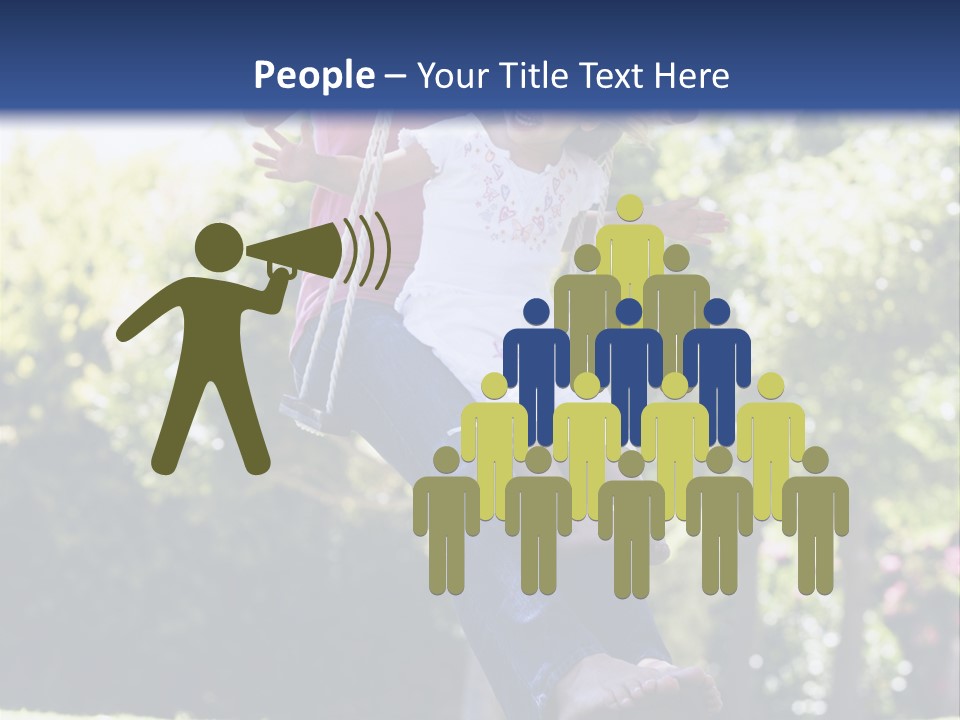 Mother And Daughter On Garden Swing PowerPoint Template