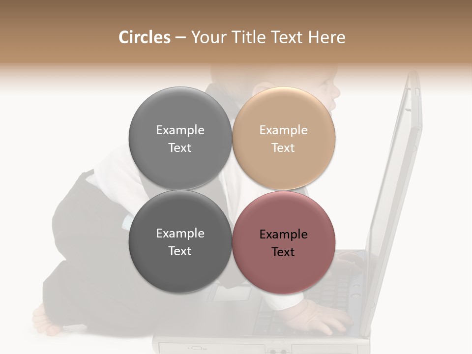 Adorable 10 Month Old Baby Boy In Suit, Barefoot, With Laptop Computer. Making Cute Grumpy Face At Computer Screen. Shot In Studio Over White. PowerPoint Template