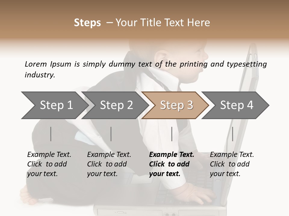 Adorable 10 Month Old Baby Boy In Suit, Barefoot, With Laptop Computer. Making Cute Grumpy Face At Computer Screen. Shot In Studio Over White. PowerPoint Template