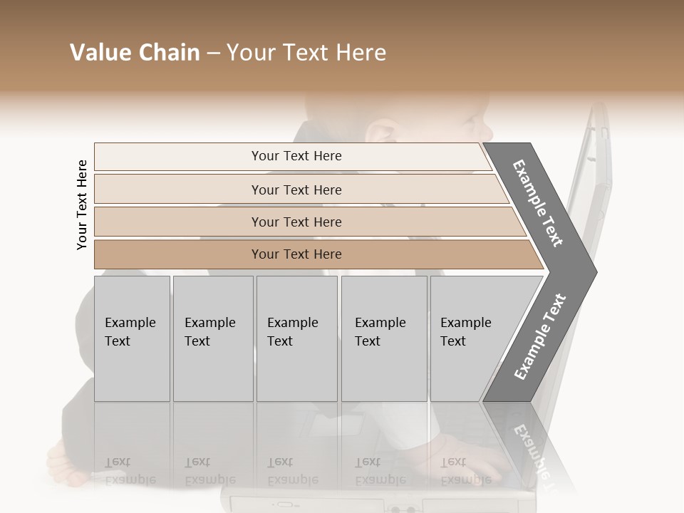 Adorable 10 Month Old Baby Boy In Suit, Barefoot, With Laptop Computer. Making Cute Grumpy Face At Computer Screen. Shot In Studio Over White. PowerPoint Template