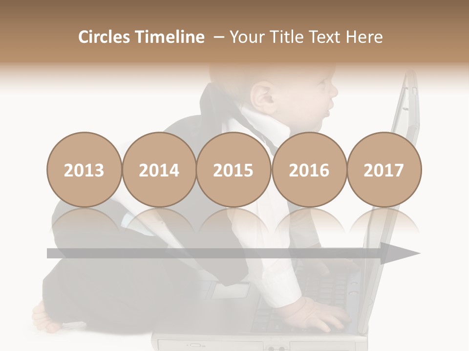 Adorable 10 Month Old Baby Boy In Suit, Barefoot, With Laptop Computer. Making Cute Grumpy Face At Computer Screen. Shot In Studio Over White. PowerPoint Template