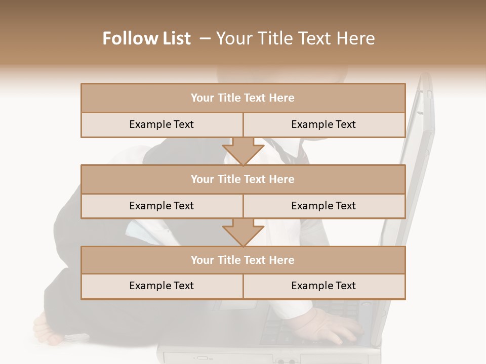 Adorable 10 Month Old Baby Boy In Suit, Barefoot, With Laptop Computer. Making Cute Grumpy Face At Computer Screen. Shot In Studio Over White. PowerPoint Template