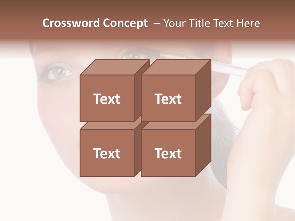 Pretty Woman Applying Make Up. Visit My Portfolio, Please. Welcome!!! PowerPoint Template