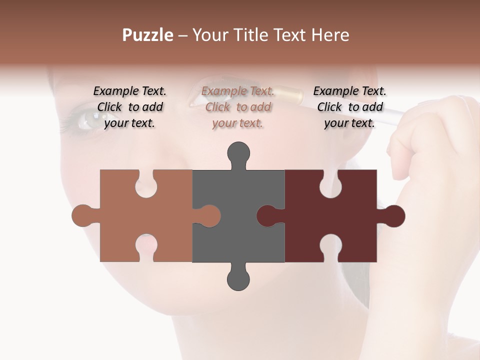 Pretty Woman Applying Make Up. Visit My Portfolio, Please. Welcome!!! PowerPoint Template