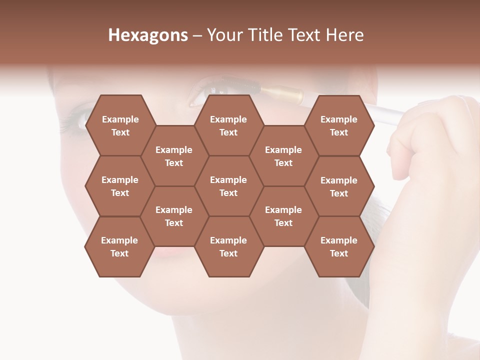 Pretty Woman Applying Make Up. Visit My Portfolio, Please. Welcome!!! PowerPoint Template