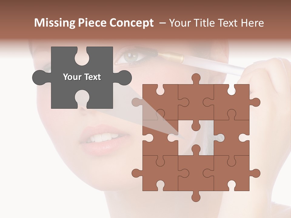 Pretty Woman Applying Make Up. Visit My Portfolio, Please. Welcome!!! PowerPoint Template