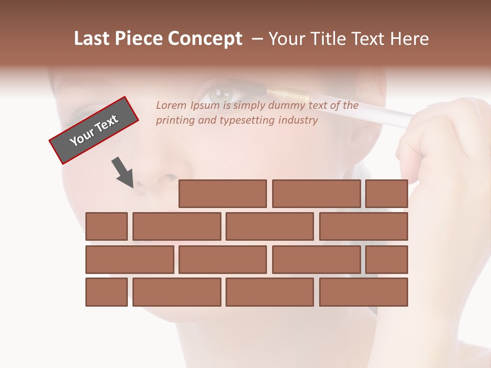 Pretty Woman Applying Make Up. Visit My Portfolio, Please. Welcome!!! PowerPoint Template