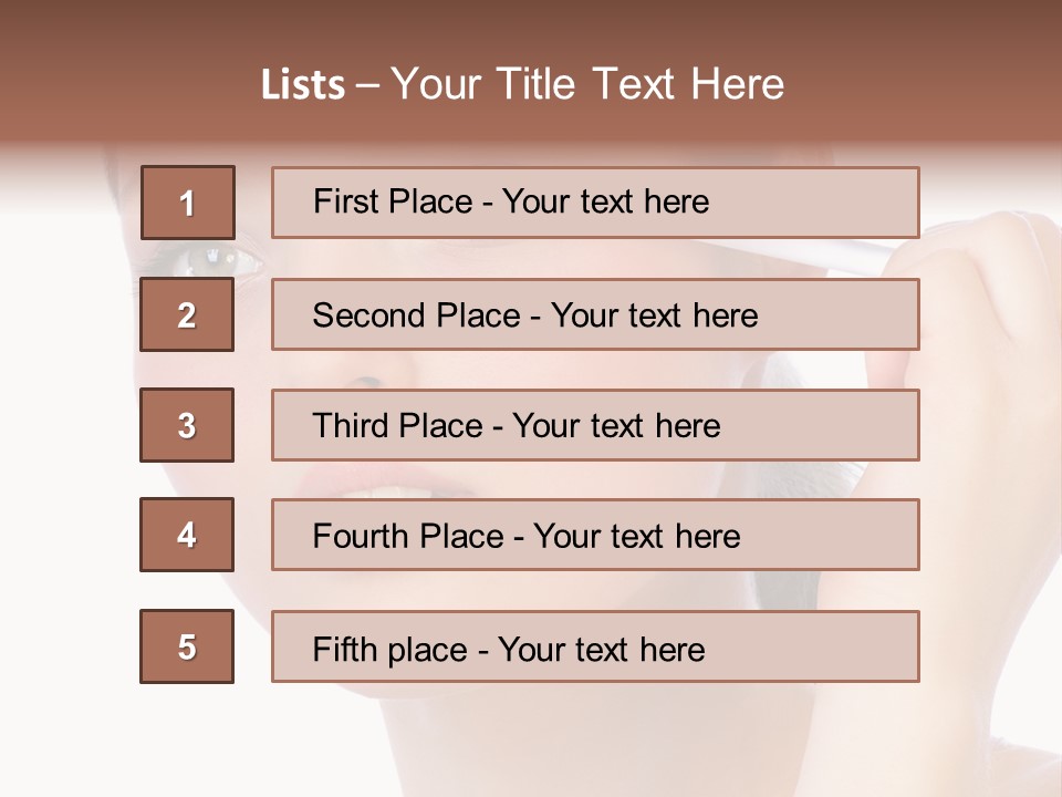 Pretty Woman Applying Make Up. Visit My Portfolio, Please. Welcome!!! PowerPoint Template