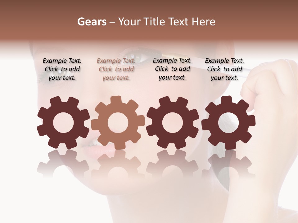 Pretty Woman Applying Make Up. Visit My Portfolio, Please. Welcome!!! PowerPoint Template