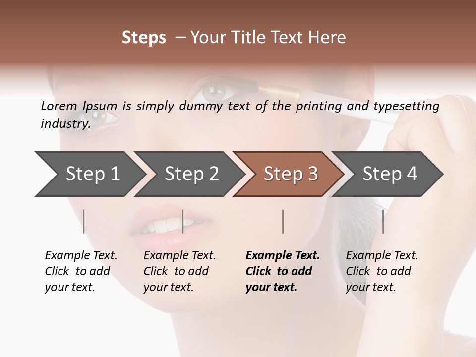 Pretty Woman Applying Make Up. Visit My Portfolio, Please. Welcome!!! PowerPoint Template