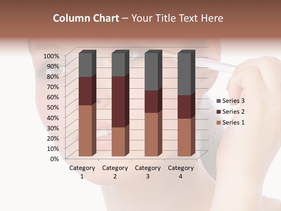 Pretty Woman Applying Make Up. Visit My Portfolio, Please. Welcome!!! PowerPoint Template