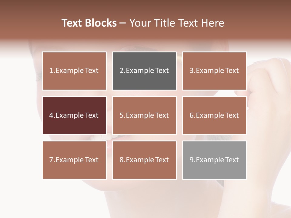 Pretty Woman Applying Make Up. Visit My Portfolio, Please. Welcome!!! PowerPoint Template